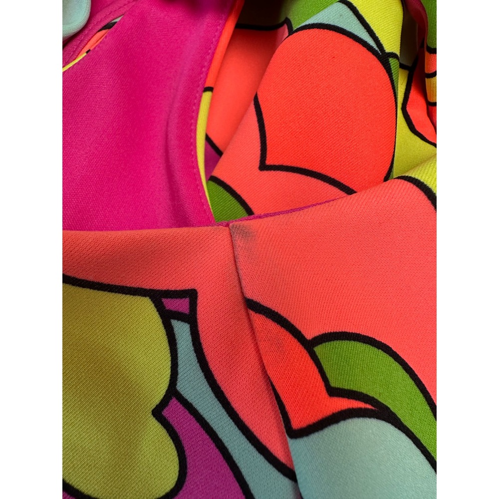 L'Amour Nanette Lepore XS Cloud Print Mini Dress Rainbow Psychedelic Mod Pop Art - Picture 5 of 14